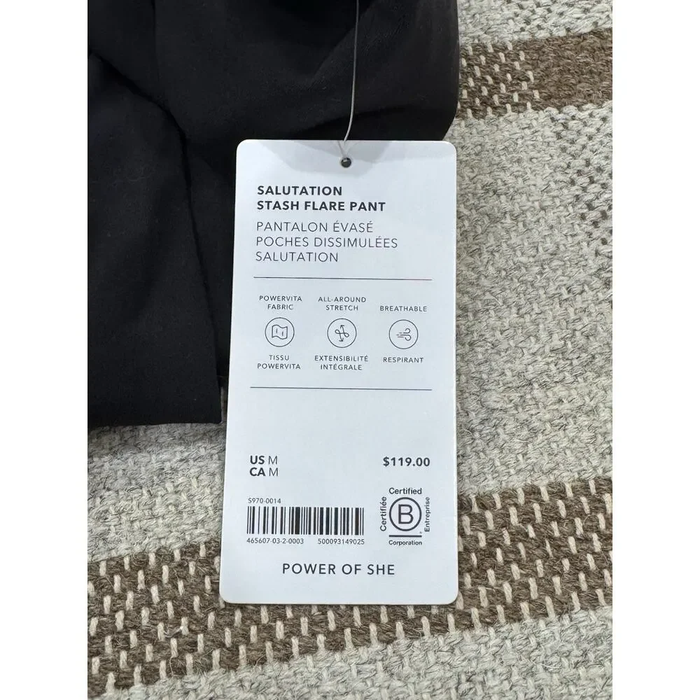 Athleta Salutation Stash Flare Pants Black Medium Women’s New - Picture 3 of 5